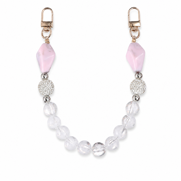 Manico Cristallo Argento e Lilla con Perle Decorative – 32 cm | SKU 845731 | Immagine 1 di 3 | Prodotto su sfondo bianco