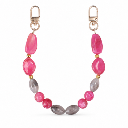 Manico Fucsia e Fumé con Perle Tonde – 32 cm | SKU 845733 | Immagine 1 di 3 | Prodotto su sfondo bianco