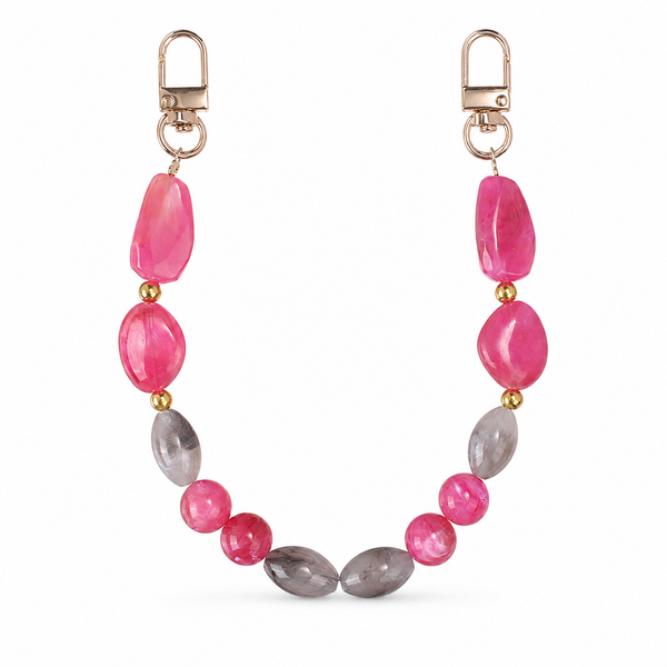 Manico Fucsia e Fumé con Perle Tonde – 32 cm | SKU 845733 | Immagine 1 di 3 | Prodotto su sfondo bianco
