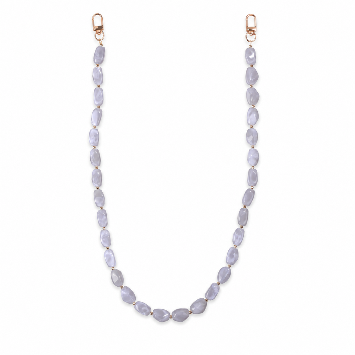 Tracolla Grigio Lavanda con Elementi Ovali – 74 cm | SKU 845737 | Immagine 1 di 3 | Prodotto su sfondo bianco
