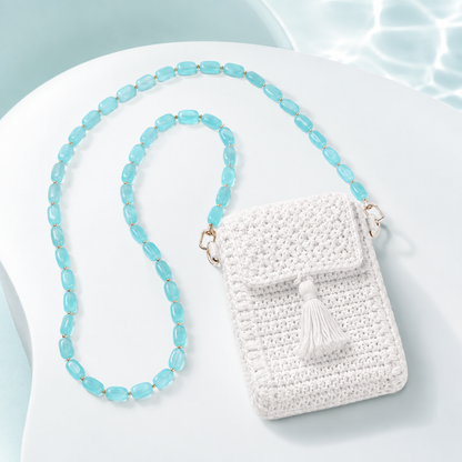 Tracolla Turchese con Elementi Ovali – 74 cm | SKU 845738 | Immagine 3 di 3 | Borsa completa con la catena coordinata