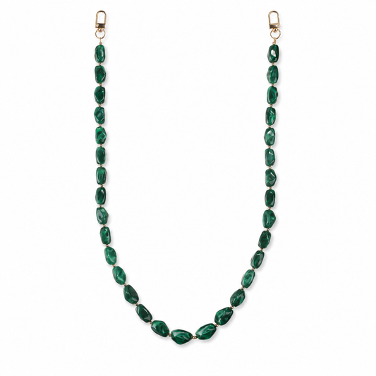 Tracolla Verde Smeraldo con Elementi Ovali – 74 cm | SKU 845741 | Immagine 1 di 3 | Prodotto su sfondo bianco