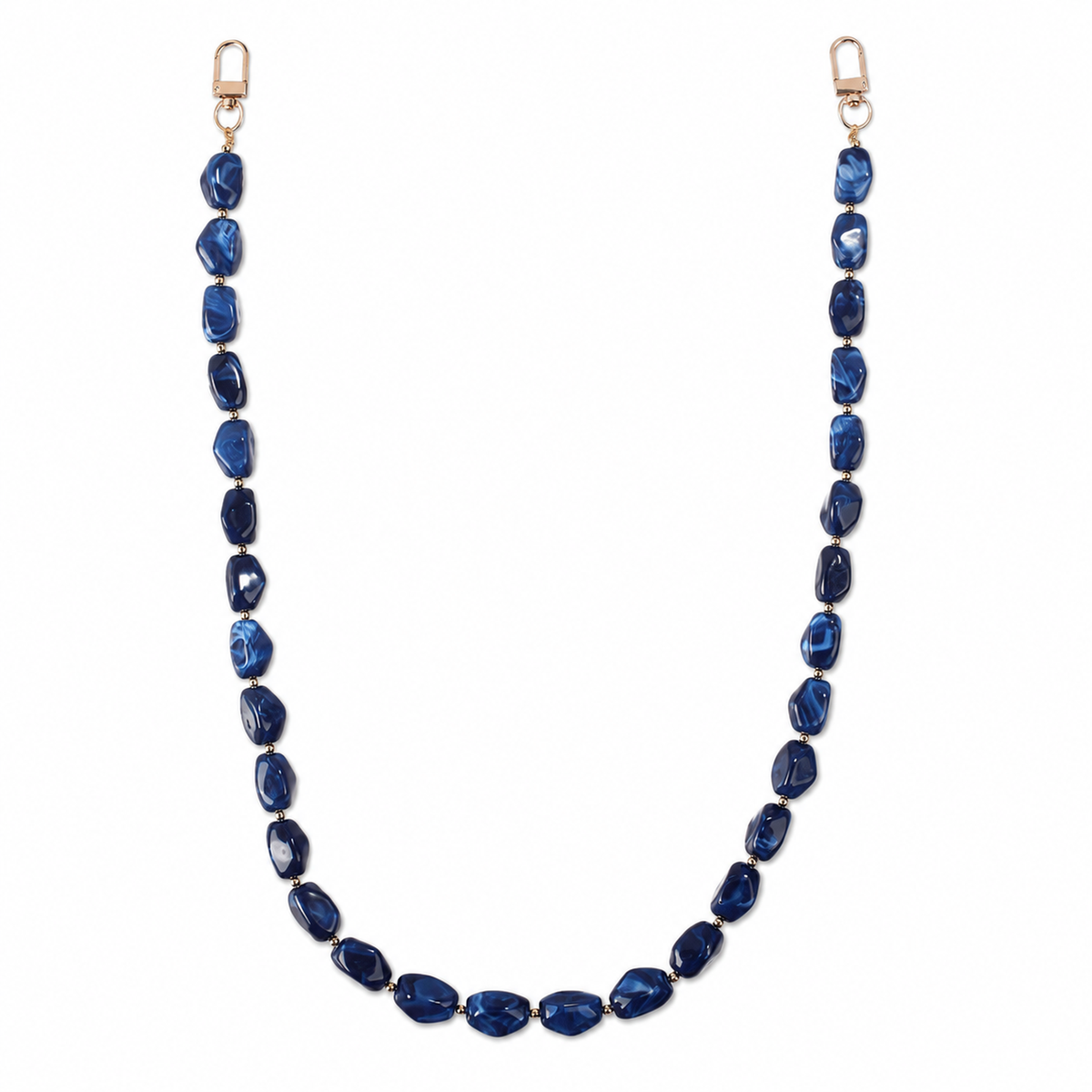 Tracolla Blu Navy con Elementi Ovali – 74 cm | SKU 845742 | Immagine 1 di 3 | Prodotto su sfondo bianco