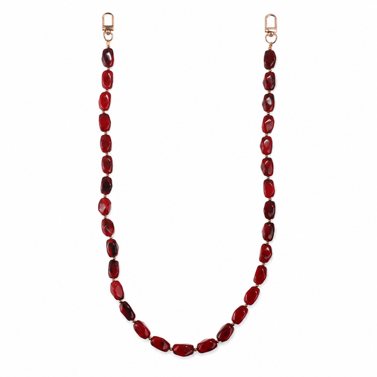 Tracolla Rosso Rubino con Elementi Ovali – 74 cm | SKU 845743 | Immagine 1 di 3 | Prodotto su sfondo bianco