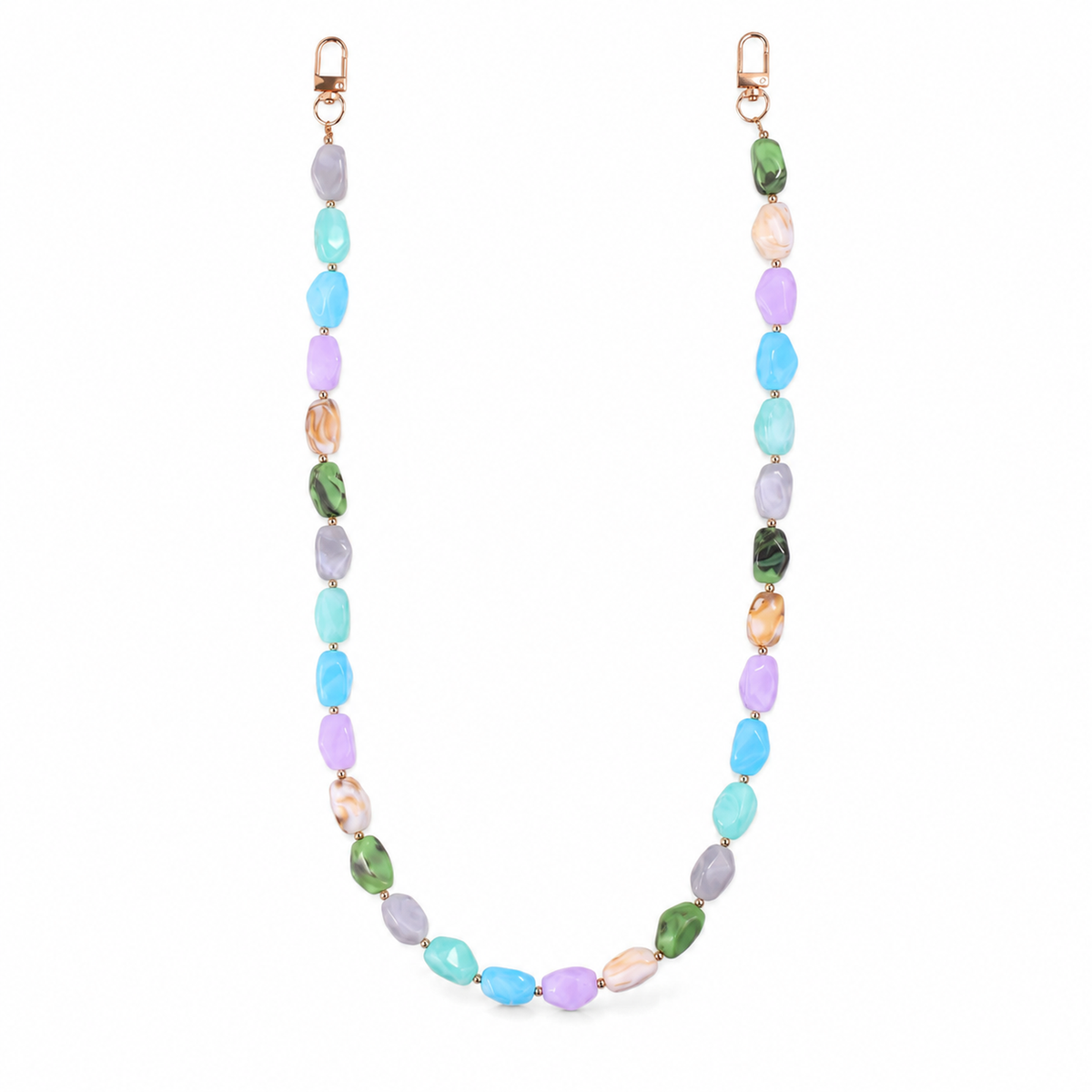 Tracolla Pastello Multicolor con Elementi Ovali – 74 cm | SKU 845744 | Immagine 1 di 3 | Prodotto su sfondo bianco