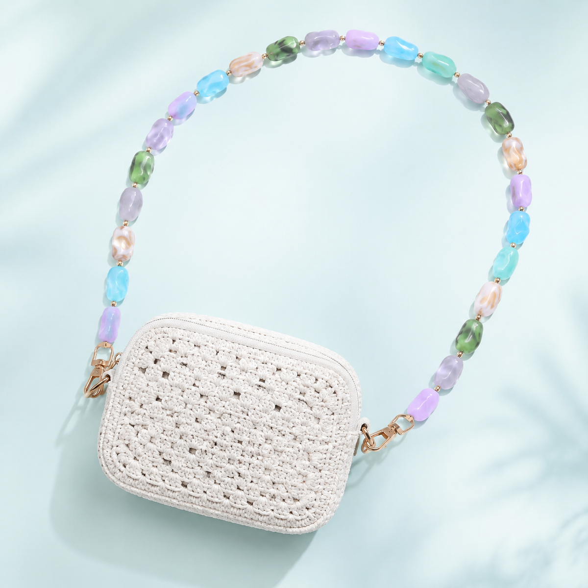 Tracolla Pastello Multicolor con Elementi Ovali – 74 cm | SKU 845744 | Immagine 3 di 3 | Borsa completa con la catena coordinata