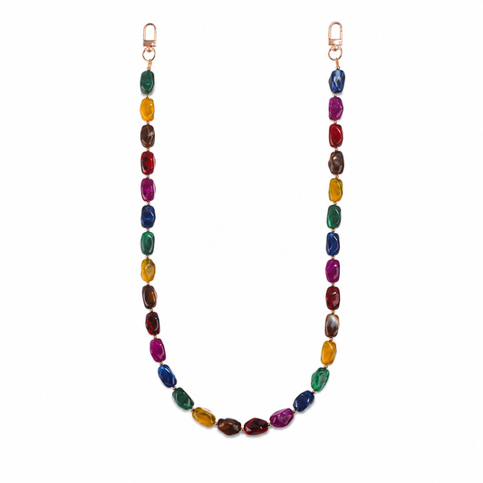Tracolla Gioiello Multicolor con Elementi Ovali – 74 cm | SKU 845745 | Immagine 1 di 3 | Prodotto su sfondo bianco