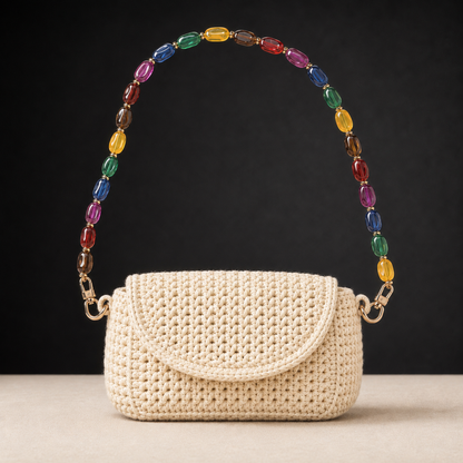Tracolla Gioiello Multicolor con Elementi Ovali – 74 cm | SKU 845745 | Immagine 3 di 3 | Borsa completa con la catena coordinata