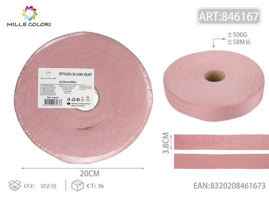 FETTUCCIA PIZZA VELLUTO 500g 3.8CMx58M ROSA-MILLE COLORI