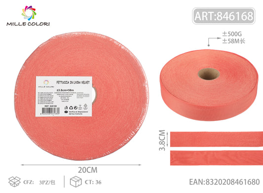 FETTUCCIA PIZZA VELLUTO 500g 3.8CMx58M ROSA ANg URIA-MILLE COLORI