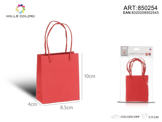 Sacchetto di carta 10x8.5x4cm 6pz rosso