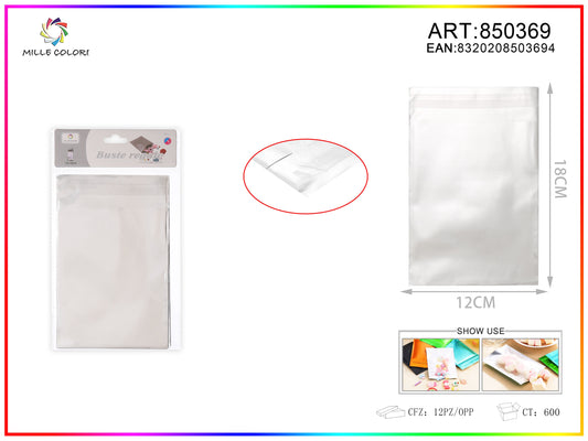 BUSTA REGALO METALLIZZATA LUCIDO ARGENTO