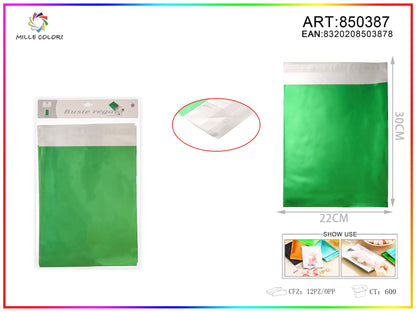 BUSTA REGALO METALLIZZATA LUCIDO VERDE