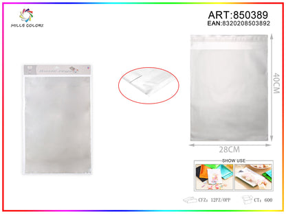 BUSTA REGALO METALLIZZATA LUCIDO ARGENTO