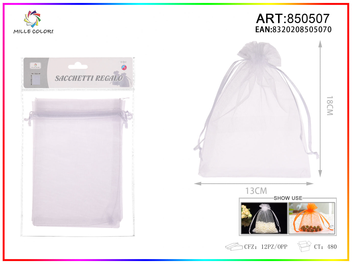 Sacchetti in organza 13cm*18cm 4pz