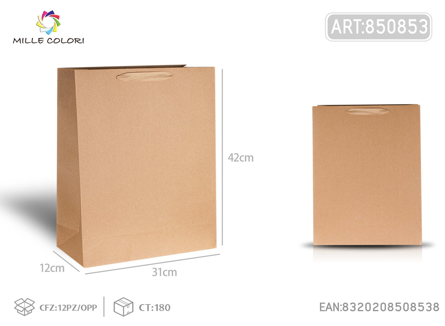 Busta di carta 31x42x12cm avana