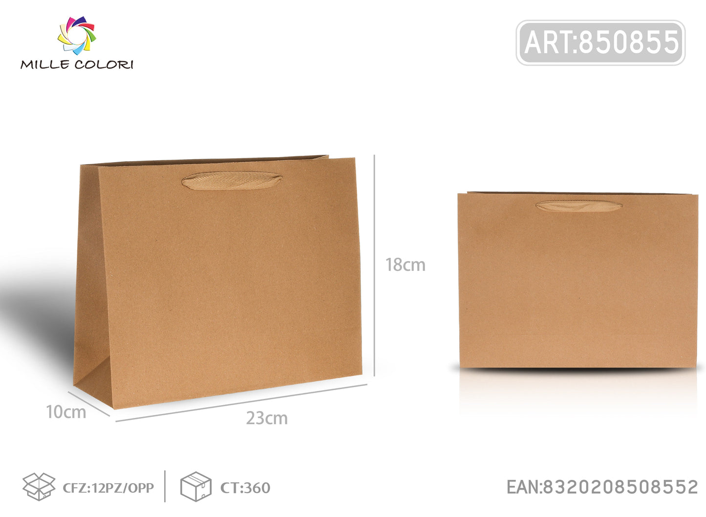 Busta di carta 23x18x10cm avana