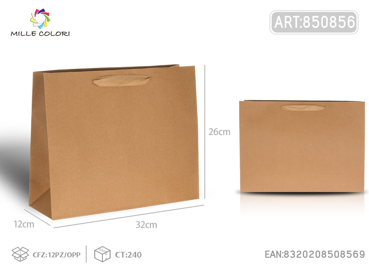 Busta di carta 32x26x12cm avana