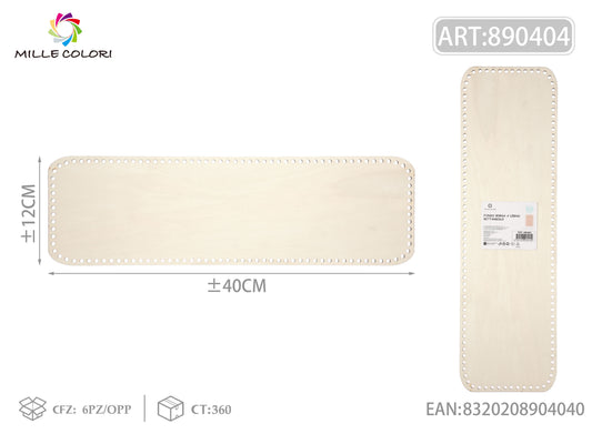 Base rettangolare in legno 40x12cm per borsa uncinetto