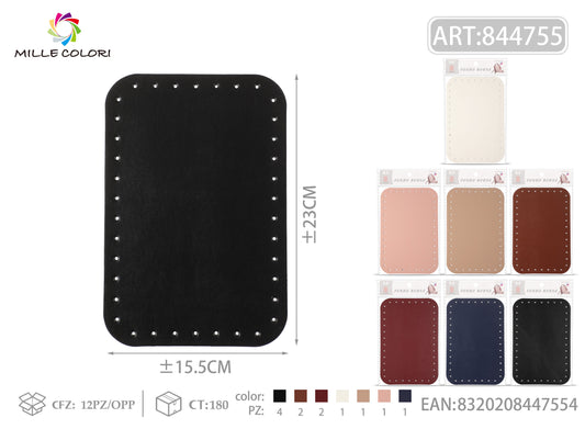 Basi rettangolari 23x15.5cm in ecopelle Mille Colori, disponibili in 7 tonalità per borse artigianali.
