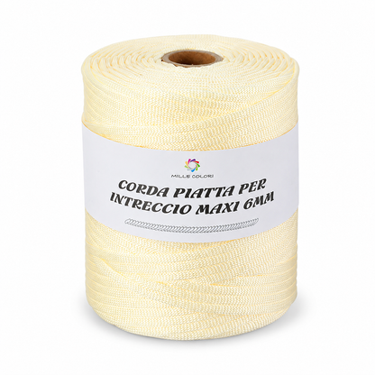 BEIGE – Corda Piatta 6 mm 500 g – Tutti i Colori – Immagine 1 di 3