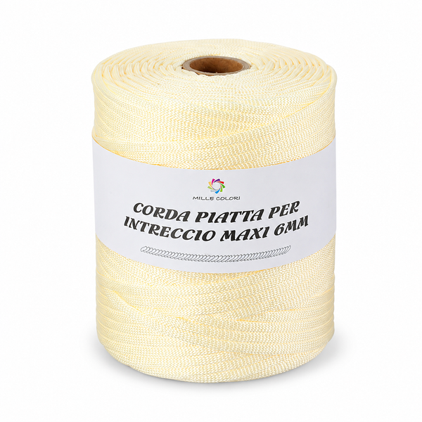 CORDA PIATTA PER BORESE 6MM 500G BEIGE