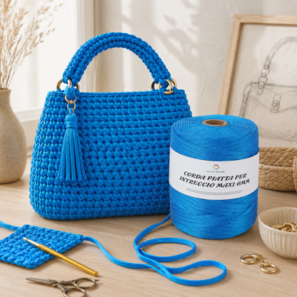 BLU – Corda Piatta 6 mm 500 g – Tutti i Colori – Immagine 3 di 3