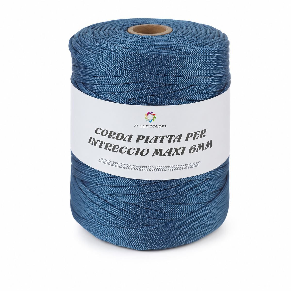 BLU MARINO – Corda Piatta 6 mm 500 g – Tutti i Colori – Immagine 1 di 3