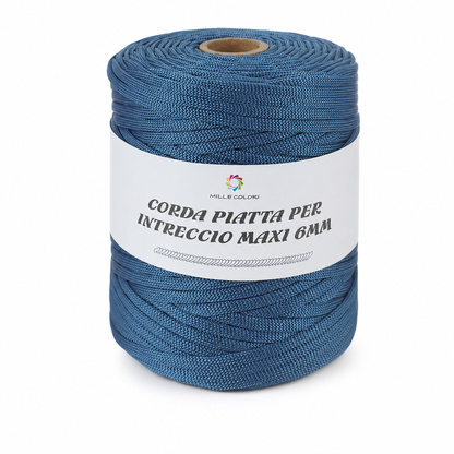 BLU MARINO – Corda Piatta 6 mm 500 g – Tutti i Colori – Immagine 1 di 3