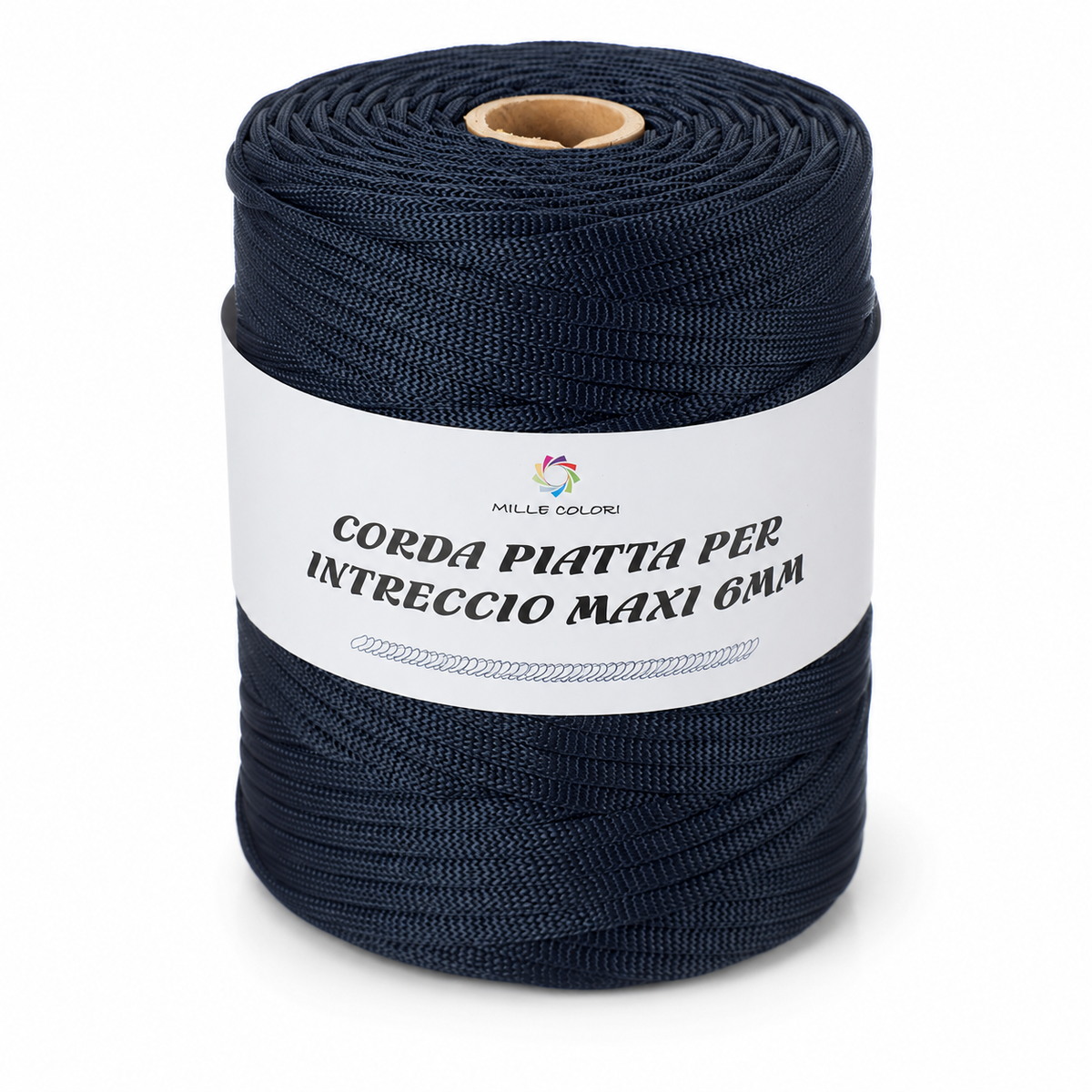 BLU NOTTE – Corda Piatta 6 mm 500 g – Tutti i Colori – Immagine 1 di 3
