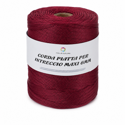 Bordeaux – Corda Piatta 6 mm 500 g – Tutti i Colori – Immagine 1 di 3