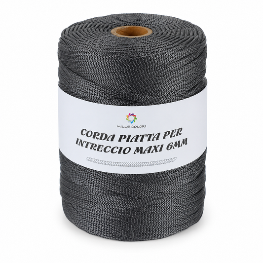 CORDA PIATTA PER BORESE 6MM 500G GRIGIO