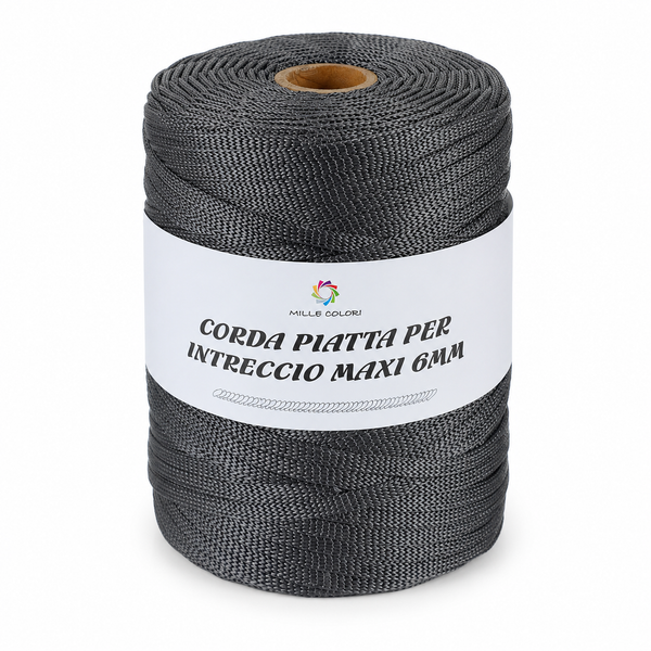 CORDA PIATTA PER BORESE 6MM 500G GRIGIO