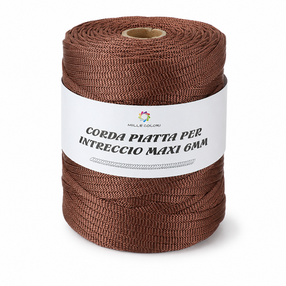 MARRONE-ROSSO – Corda Piatta 6 mm 500 g – Tutti i Colori – Immagine 1 di 3