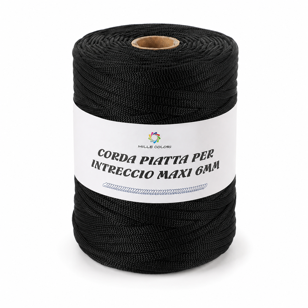 NERO – Corda Piatta 6 mm 500 g – Tutti i Colori – Immagine 1 di 3