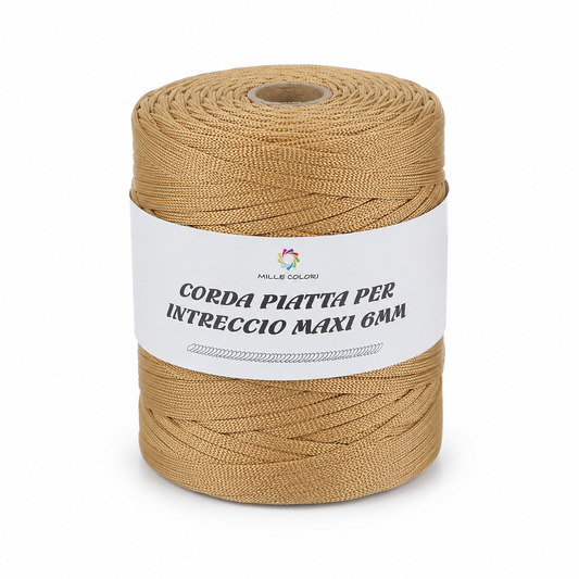 CORDA PIATTA PER BORESE 6MM 500G ORO ANTICO
