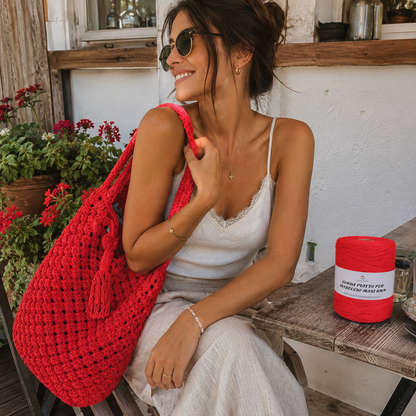 ROSSO – Corda Piatta 6 mm 500 g – Tutti i Colori – Immagine 2 di 3