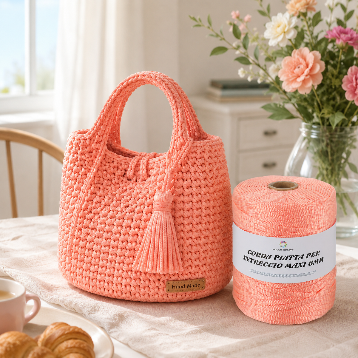 SALMONE – Corda Piatta 6 mm 500 g – Tutti i Colori – Immagine 3 di 3
