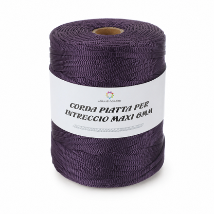 VIOLA SCURO – Corda Piatta 6 mm 500 g – Tutti i Colori – Immagine 1 di 3