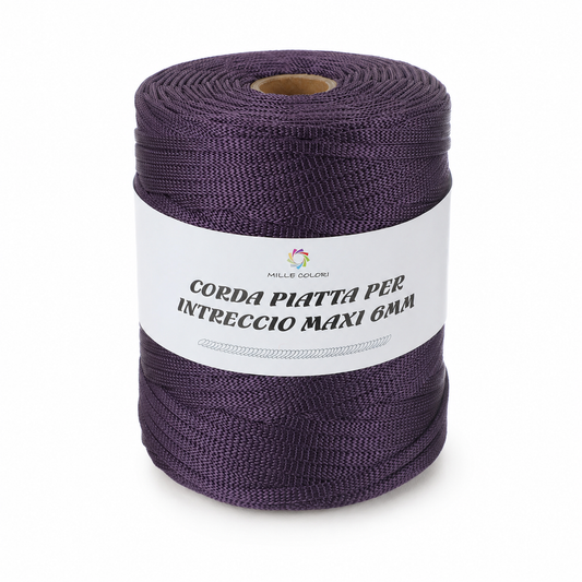 CORDA PIATTA PER BORESE 6MM 500G VIOLA SCURO - MILLE COLORI