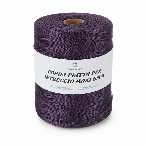 CORDA PIATTA PER BORESE 6MM 500G VIOLA SCURO - MILLE COLORI