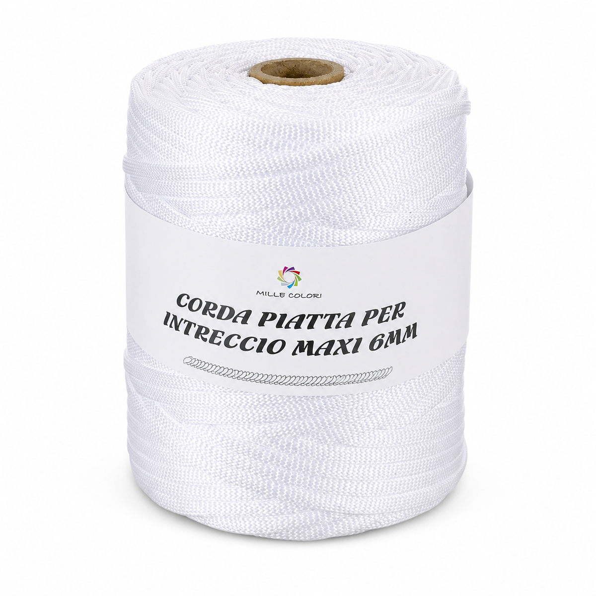 BIANCO – Corda Piatta 6 mm 500 g – Tutti i Colori – Immagine 1 di 3