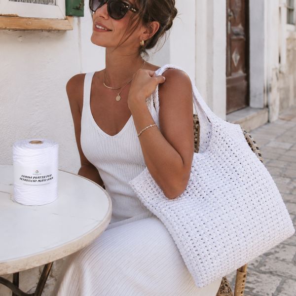 BIANCO – Corda Piatta 6 mm 500 g – Tutti i Colori – Immagine 2 di 3