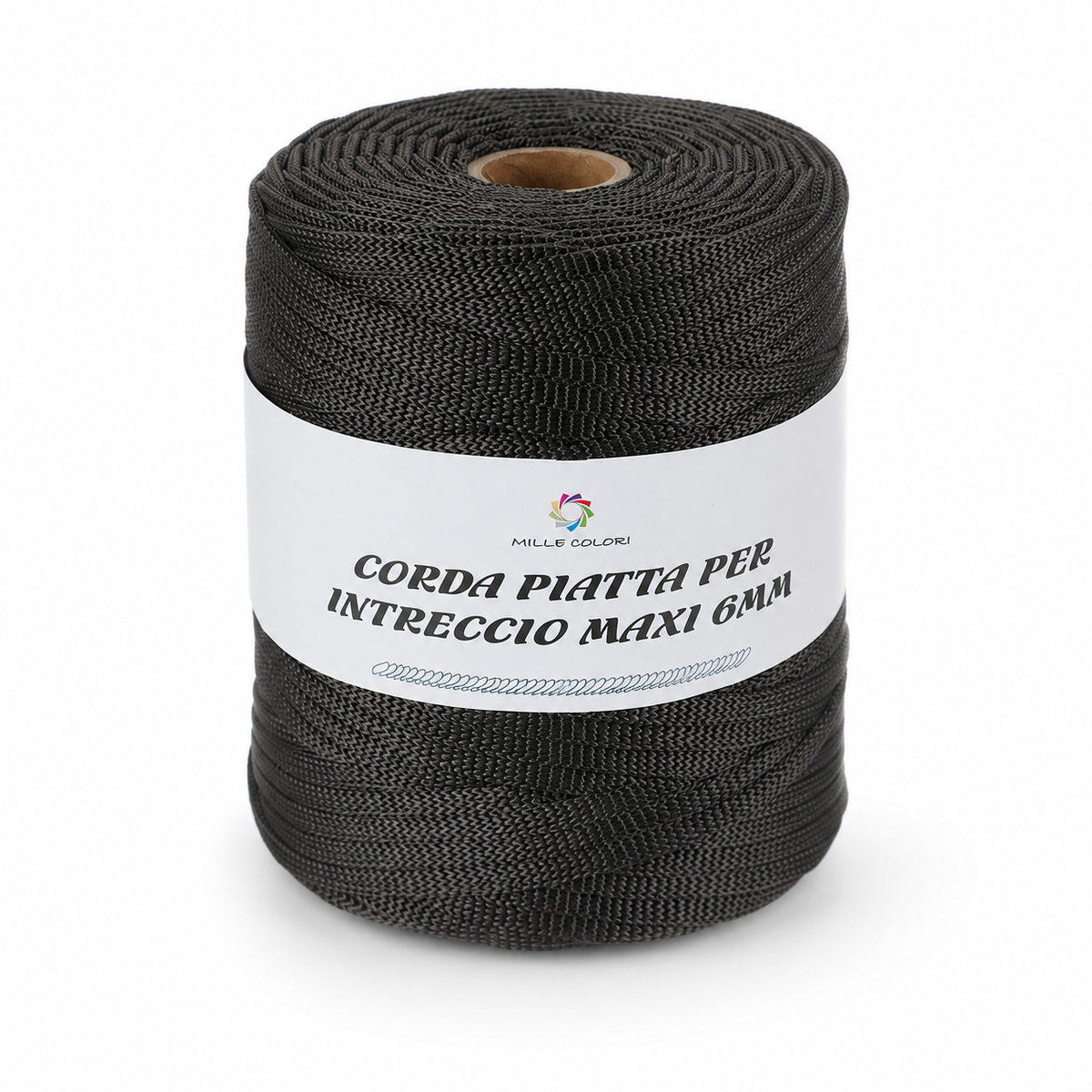 VERDE SCURO – Corda Piatta 6 mm 500 g – Tutti i Colori – Immagine 1 di 3