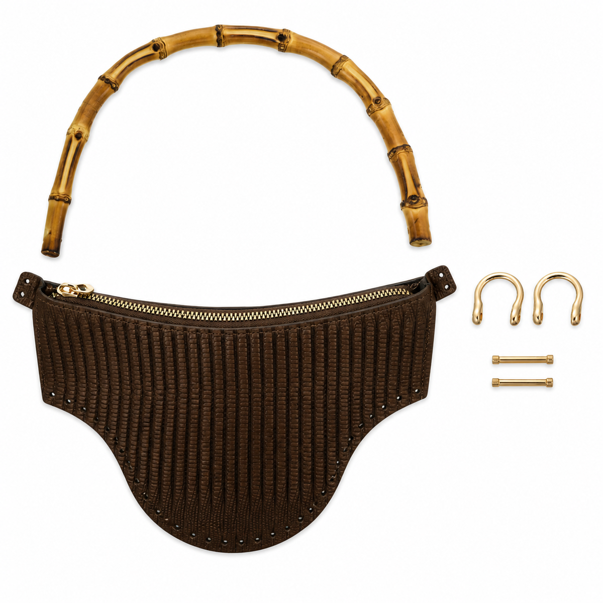 Kit per Borsa Fai da Te con Manico in Bambù e Componenti in Ecopelle