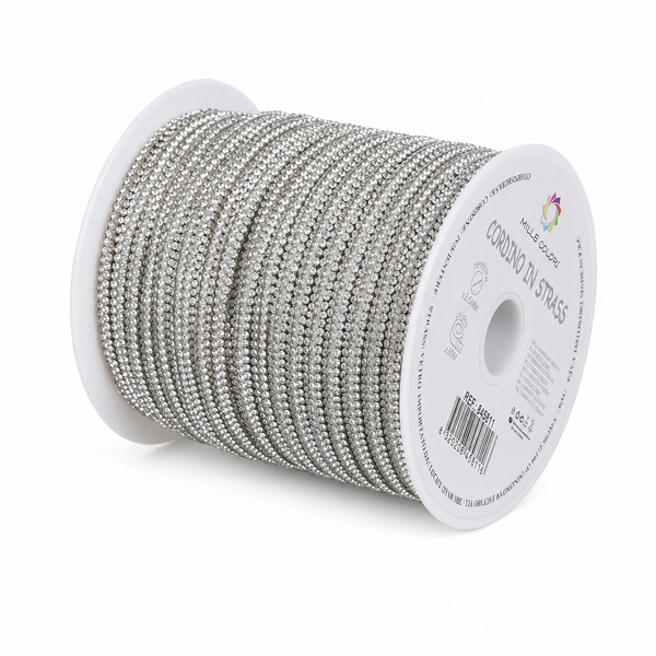 Bianco – Cordino Strass 6 mm/30 m – Tutti i Colori – Immagine 2 di 4