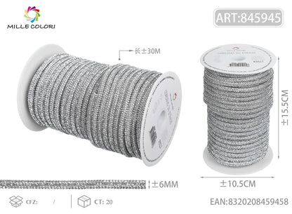 Bianco – Cordino Strass 3,5 mm/30 m – Tutti i Colori – Immagine 4 di 4