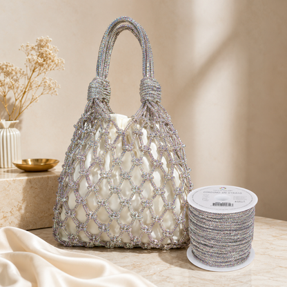 Bianco – Cordino Strass 6 mm/30 m – Tutti i Colori – Immagine 4 di 4