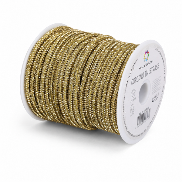 Oro – Cordino Strass 6 mm/30 m – Tutti i Colori – Immagine 2 di 4