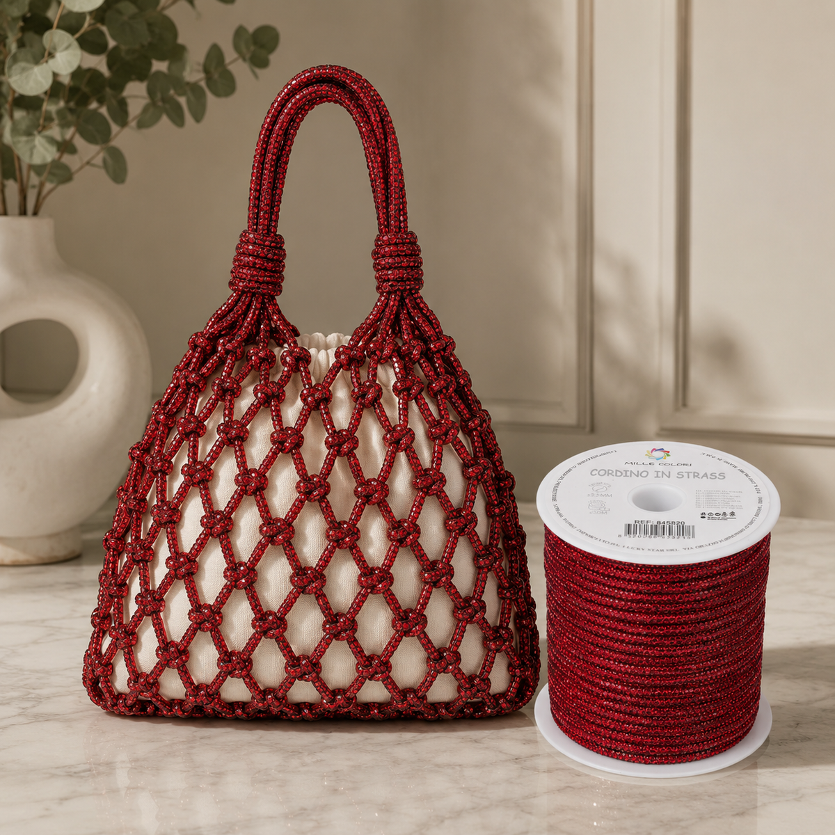 Rosso – Cordino Strass 6 mm/30 m – Tutti i Colori – Immagine 4 di 4